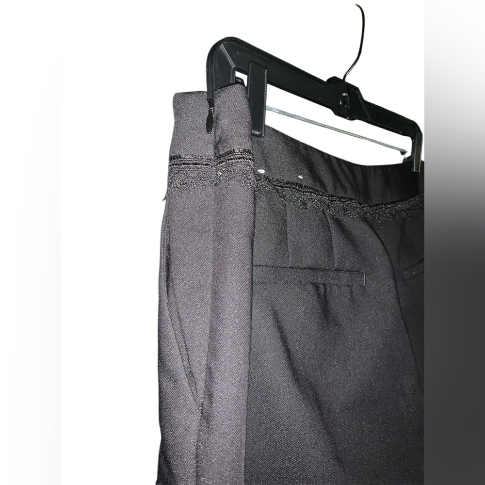 White House Black‎ Market Black The Slim Ankle Dress Pant With Lace Waist Sz 12 - Picture 4 of 7